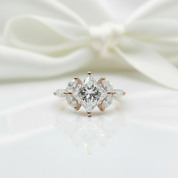 Vintage Rose Gold Princess Cut Diamond Engagement Ring-Black Diamonds New York