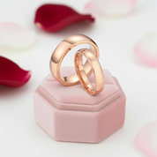 Vintage Rose Gold Tungsten Carbide Wedding Band-Black Diamonds New York