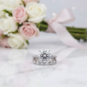 Vintage Round Cut Wedding Ring Set-Black Diamonds New York