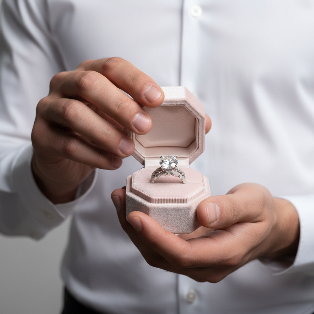 Vintage Round Cut Wedding Ring Set-Black Diamonds New York