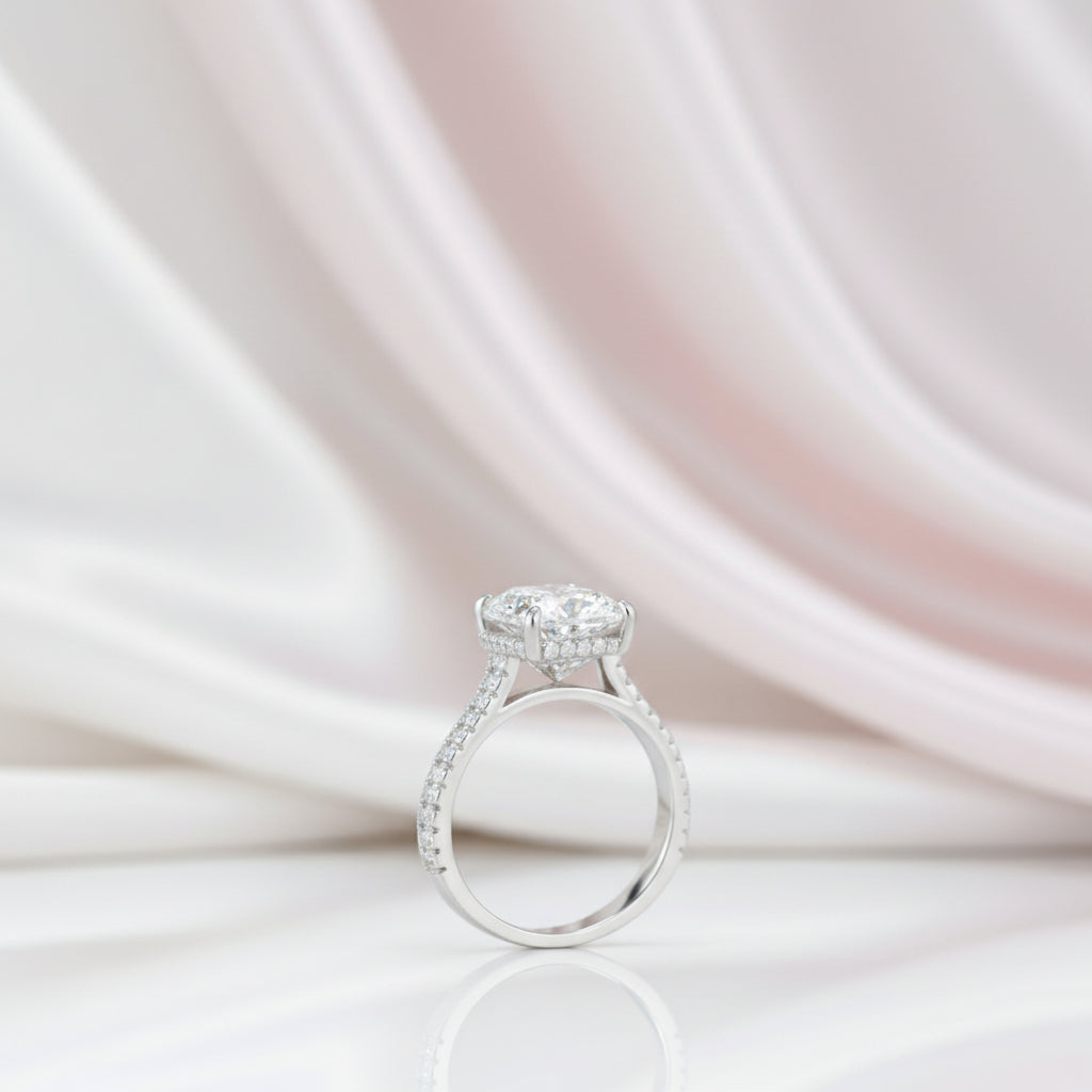 Vintage Round Cut Wedding Ring Set-Black Diamonds New York