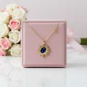 Vintage Star Moon & Sun Pendant Necklace-Black Diamonds New York