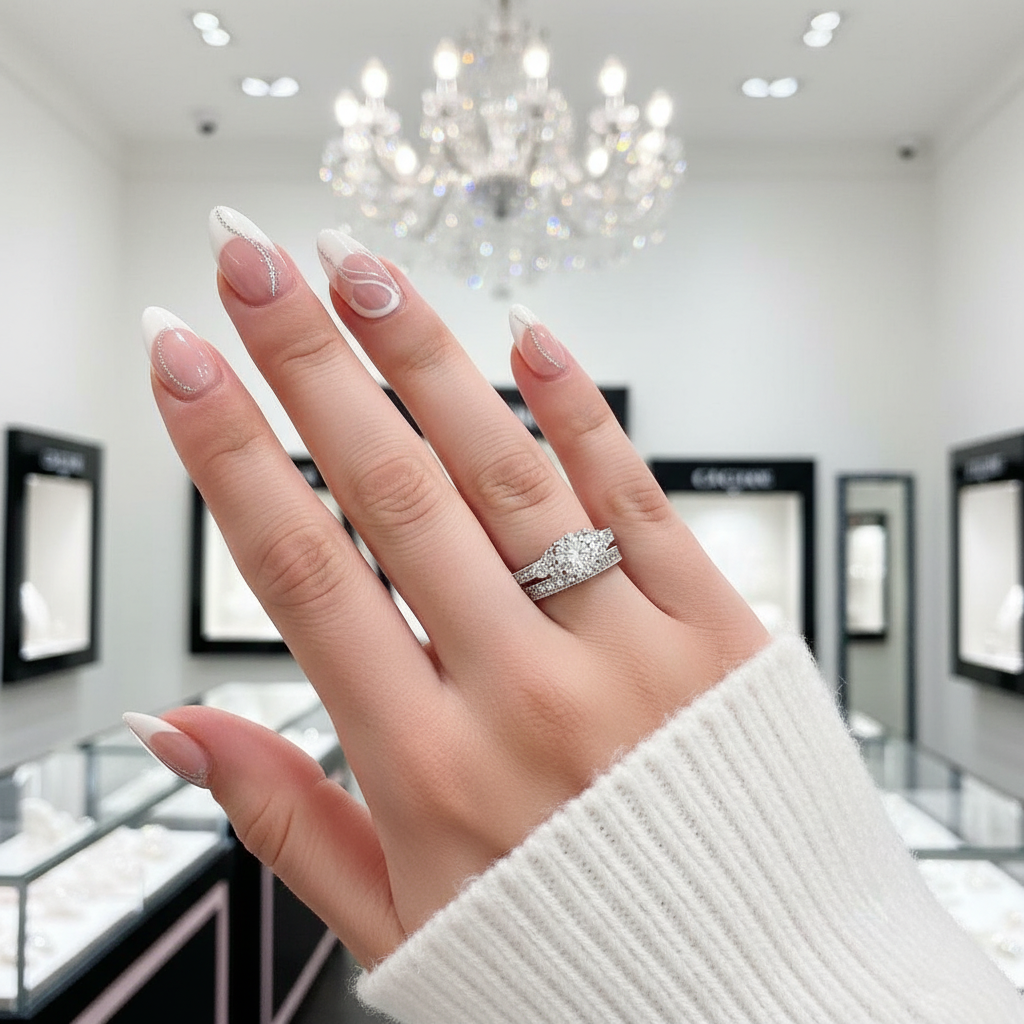 Vintage Style 1.0 Ct Diamond 2-Pc Engagement Ring Set-Black Diamonds New York