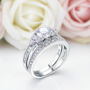 Vintage Style 1.0 Ct Diamond 2-Pc Engagement Ring Set-Black Diamonds New York