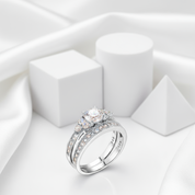 Vintage Style 1.0 Ct Diamond 2-Pc Engagement Ring Set-Black Diamonds New York