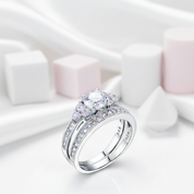 Vintage Style 1.0 Ct Diamond 2-Pc Engagement Ring Set-Black Diamonds New York