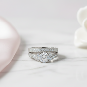 Vintage Style 1.0 Ct Diamond Option 2-Pc Engagement Ring Set-Black Diamonds New York