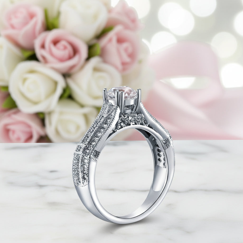 Vintage Option 1.0 Ct Diamond Option Bridal Engagement Ring-Black Diamonds New York