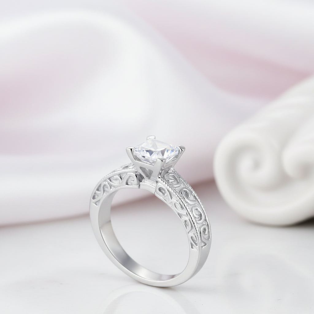 Vintage Option 1.0 Ct Diamond Option Engagement Ring-Black Diamonds New York