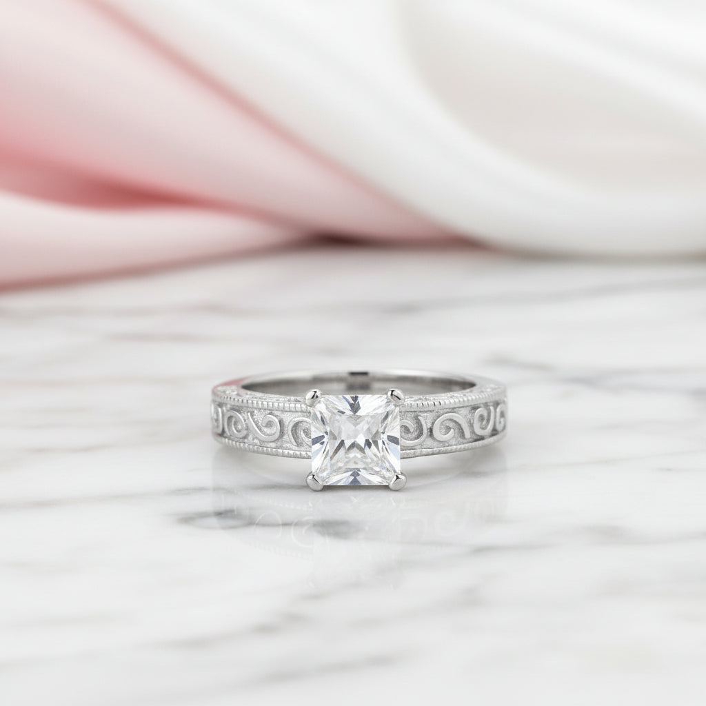 Vintage Option 1.0 Ct Diamond Option Engagement Ring-Black Diamonds New York