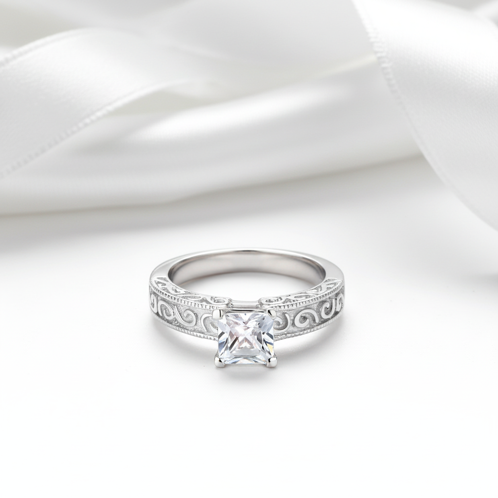 Vintage Option 1.0 Ct Diamond Option Engagement Ring-Black Diamonds New York