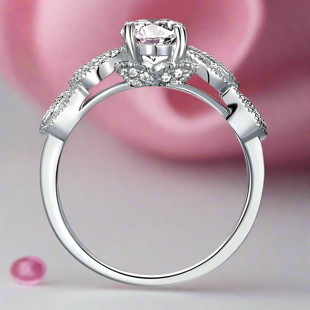 Vintage Style 1 Ct Engagement Ring-Black Diamonds New York