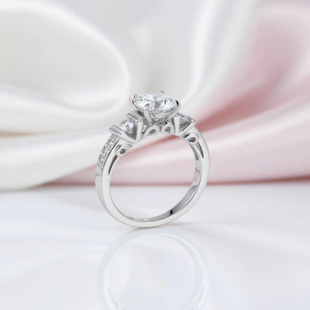 Vintage Option 1.25 ct Diamond Option Engagement Ring-Black Diamonds New York