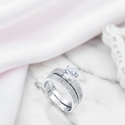 Vintage Option 1.25 Ct Diamond Option 2-Pc Engagement Ring Set-Black Diamonds New York