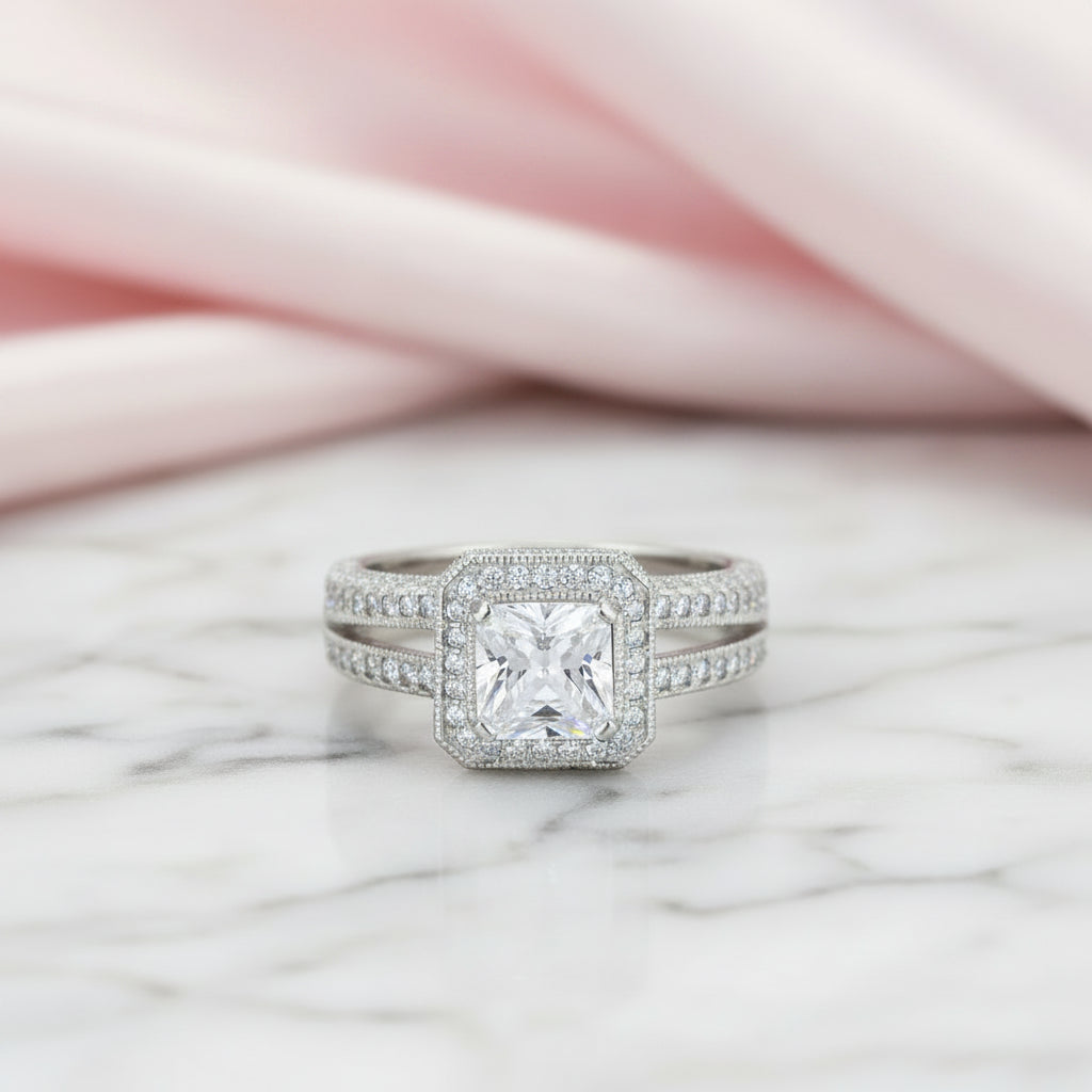 Vintage Option 1.5 Ct Diamond Option Engagement Ring-Black Diamonds New York
