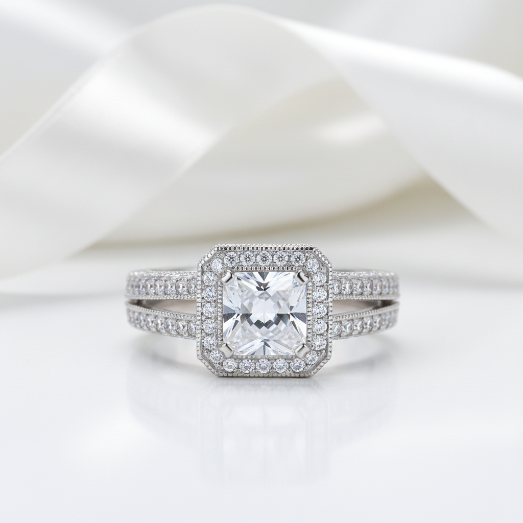 Vintage Option 1.5 Ct Diamond Option Engagement Ring-Black Diamonds New York