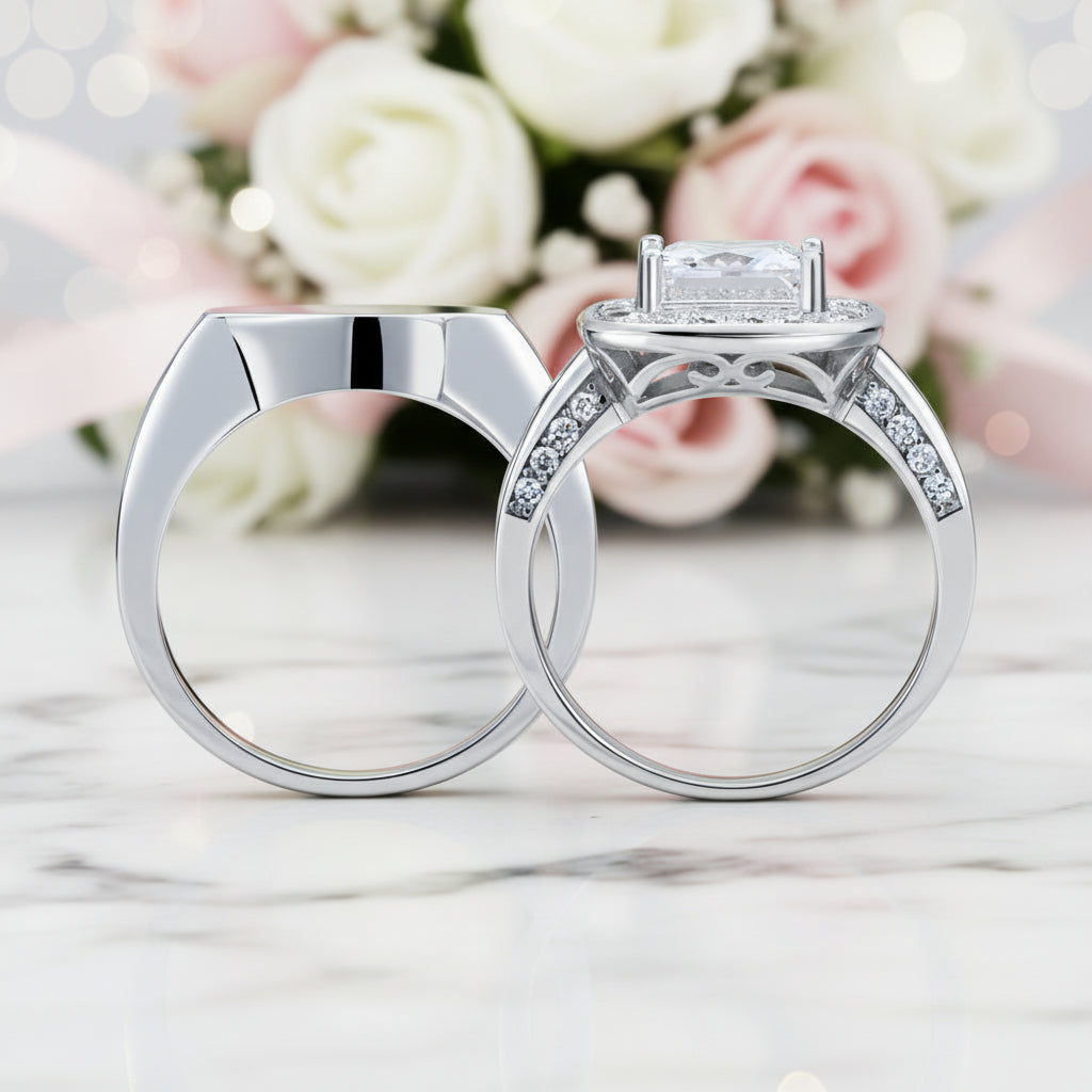 Vintage Option 2.0 Ct Diamond Option 2-Pc Engagement Ring Set-Black Diamonds New York