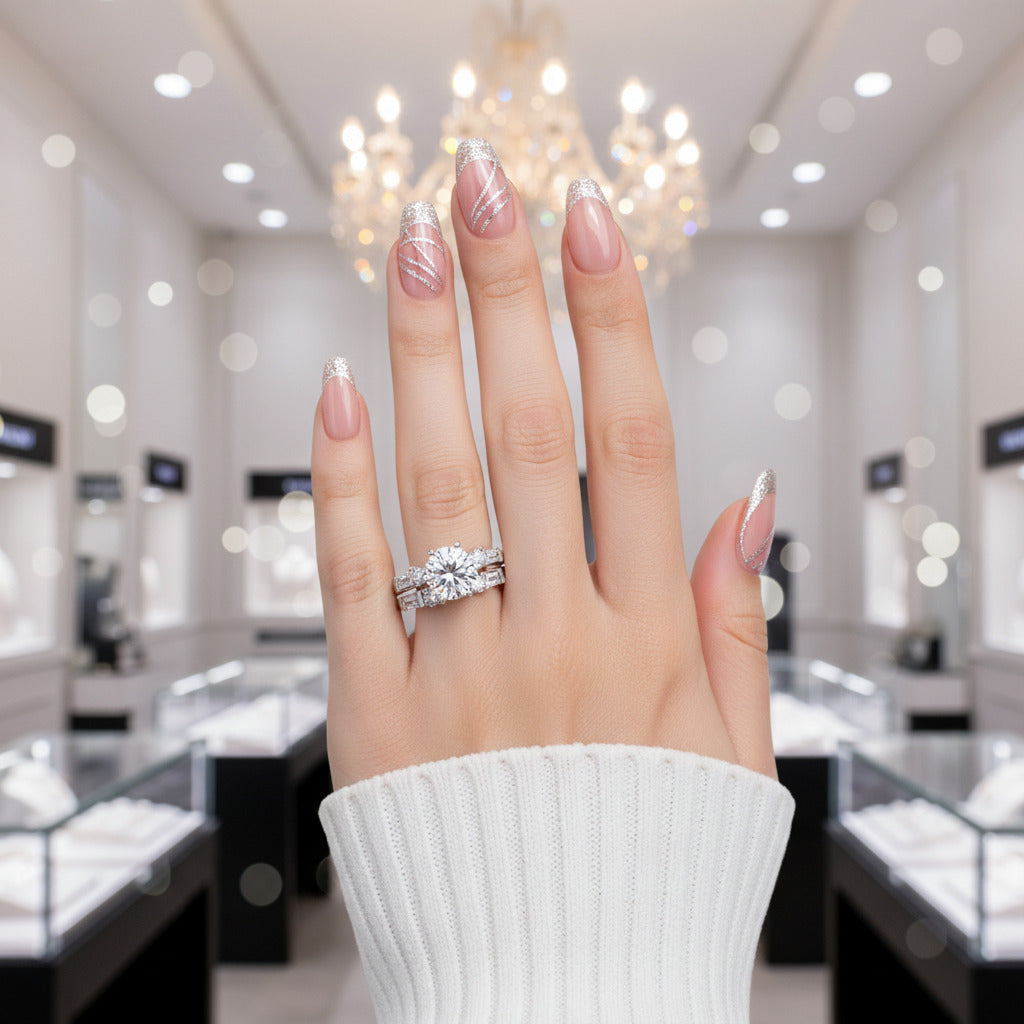 2.0 Ct Diamond 2-Pc Vintage Style Engagement Ring Set-Black Diamonds New York