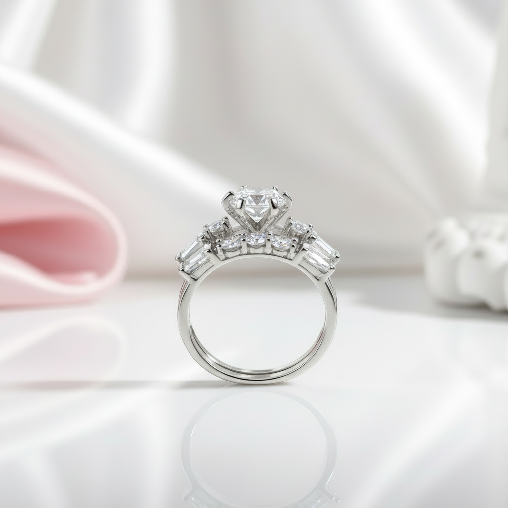 2.0 Ct Diamond 2-Pc Vintage Style Engagement Ring Set-Black Diamonds New York