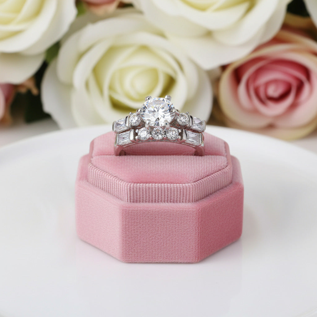 2.0 Ct Diamond Option 2-Pc Vintage Option Engagement Ring Set-Black Diamonds New York
