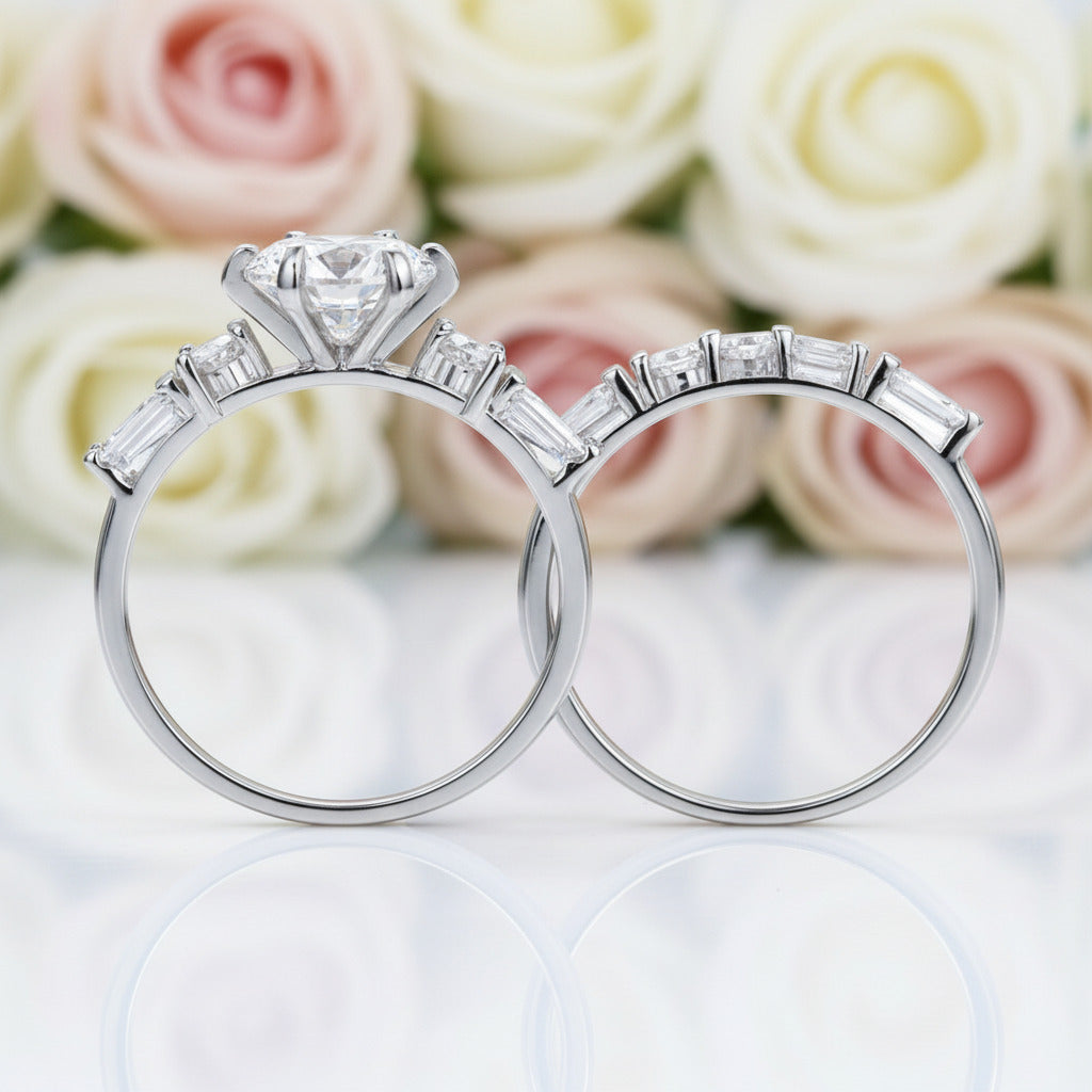 2.0 Ct Diamond 2-Pc Vintage Style Engagement Ring Set-Black Diamonds New York