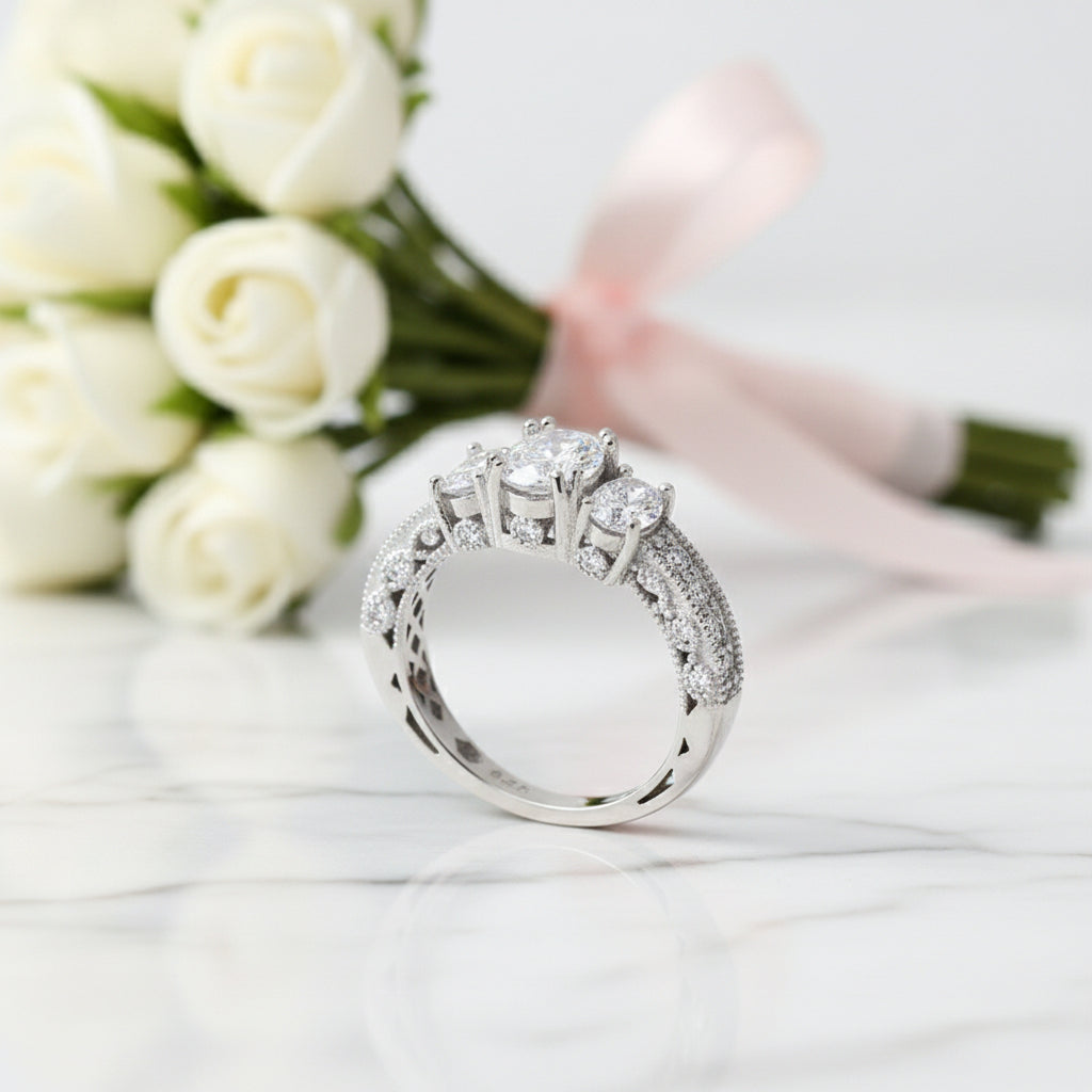 Vintage Style 2.0 Ct Diamond Wedding Engagement Ring-Black Diamonds New York