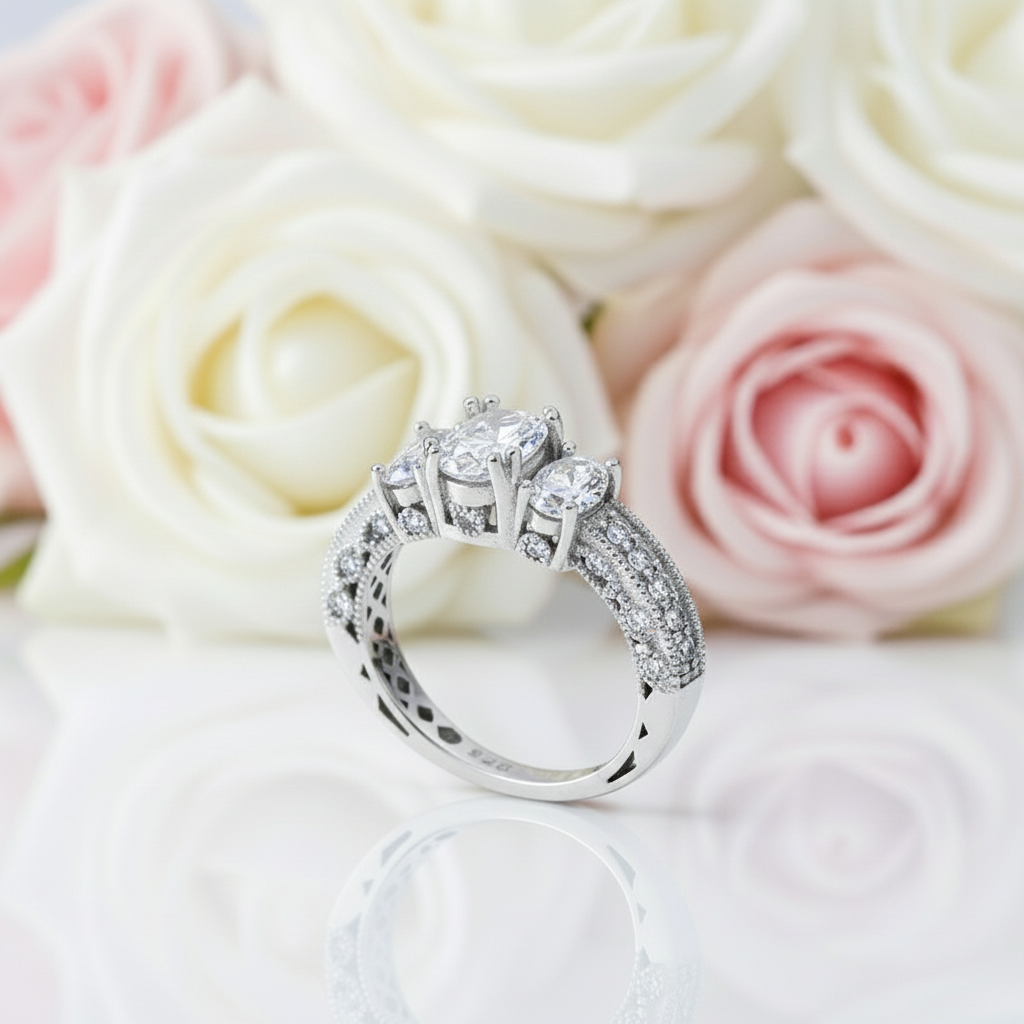 Vintage Style 2.0 Ct Diamond Wedding Engagement Ring-Black Diamonds New York