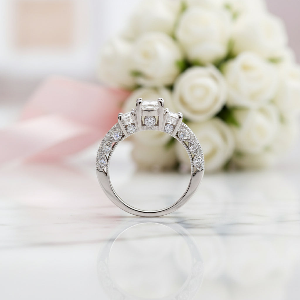 Vintage Style 2.0 Ct Diamond Wedding Engagement Ring-Black Diamonds New York