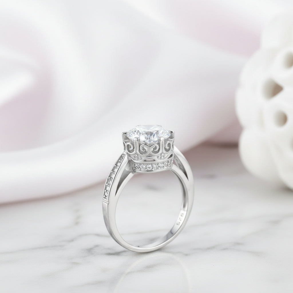 Vintage Style 2.5 Ct Engagement Ring-Black Diamonds New York