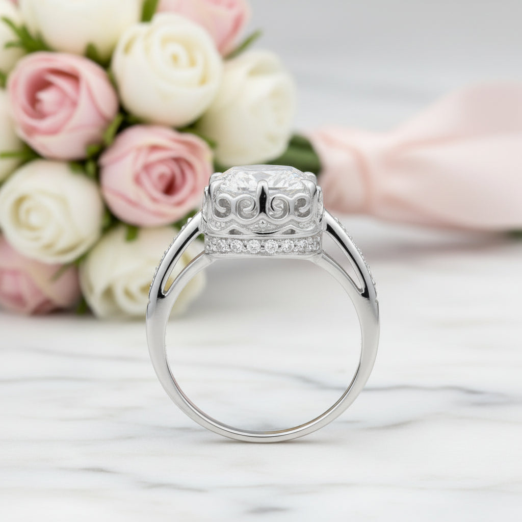 Vintage Style 2.5 Ct Engagement Ring-Black Diamonds New York