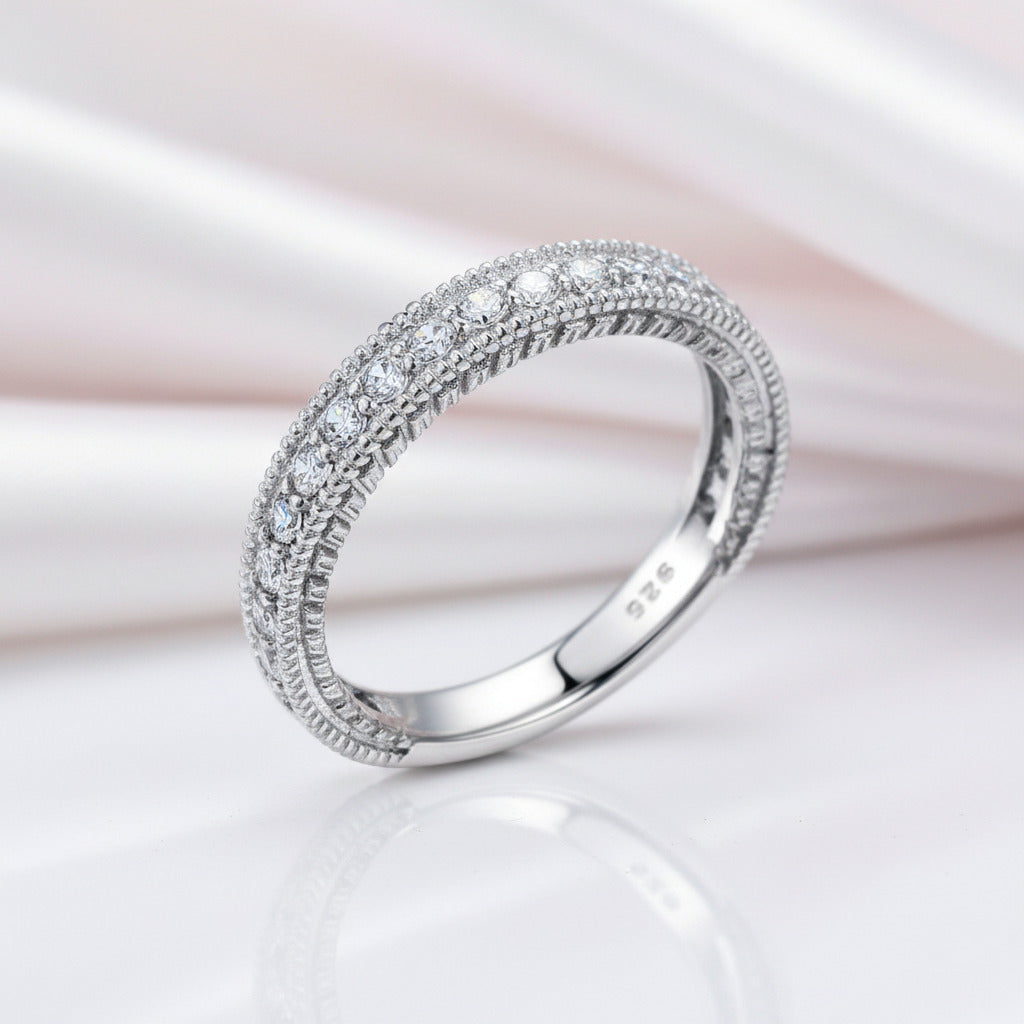 Vintage Option Art Deco Diamond Option Eternity Wedding Band-Black Diamonds New York