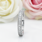 Vintage Style Art Deco Diamond Eternity Wedding Band-Black Diamonds New York