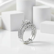 Vintage Style Victorian Art Deco 1.0 Ct Diamond 2-Pc Engagement Ring Set-Black Diamonds New York