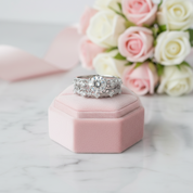 Vintage Option Victorian Art Deco 1.25 Ct Diamond Option 2-Pcs Engagement Ring Set-Black Diamonds New York