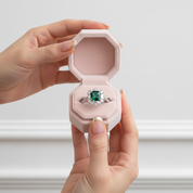 Vintage Twist Emerald Green Princess Cut Engagement Ring-Black Diamonds New York