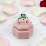 Vintage Twist Emerald Green Princess Cut Engagement Ring-Black Diamonds New York