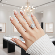 Vintage Twist Halo Pear Cut Engagement Ring-Black Diamonds New York