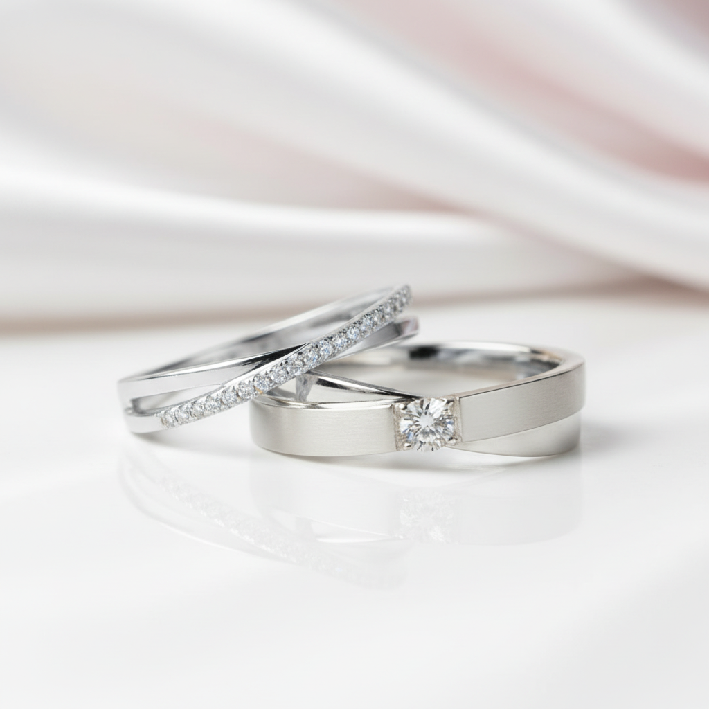 VVS1 Diamond Option Wedding Couple Ring-Black Diamonds New York