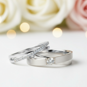 VVS1 Diamond Wedding Couple Ring-Black Diamonds New York