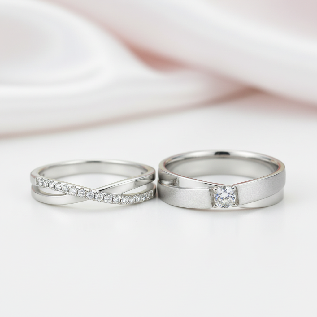 VVS1 Diamond Option Wedding Couple Ring-Black Diamonds New York