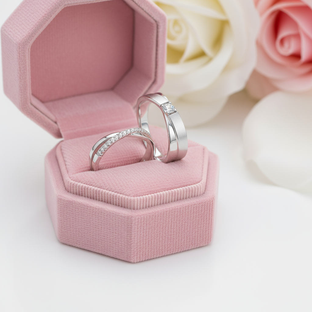VVS1 Diamond Option Wedding Couple Ring-Black Diamonds New York