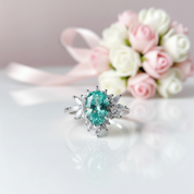 Water Drop Option 1.5ct Green Diamond Option Ring-Black Diamonds New York