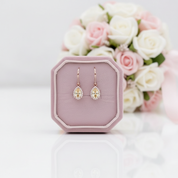 Water Drop Yellow Citrine Stone Dangle Earrings-Black Diamonds New York