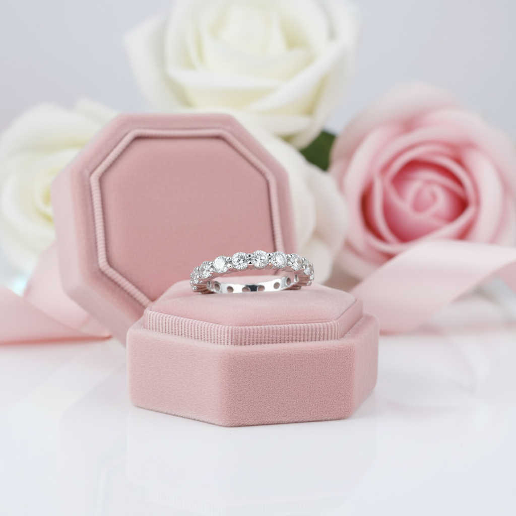 Round Cut Eternity Wedding Band-Black Diamonds New York