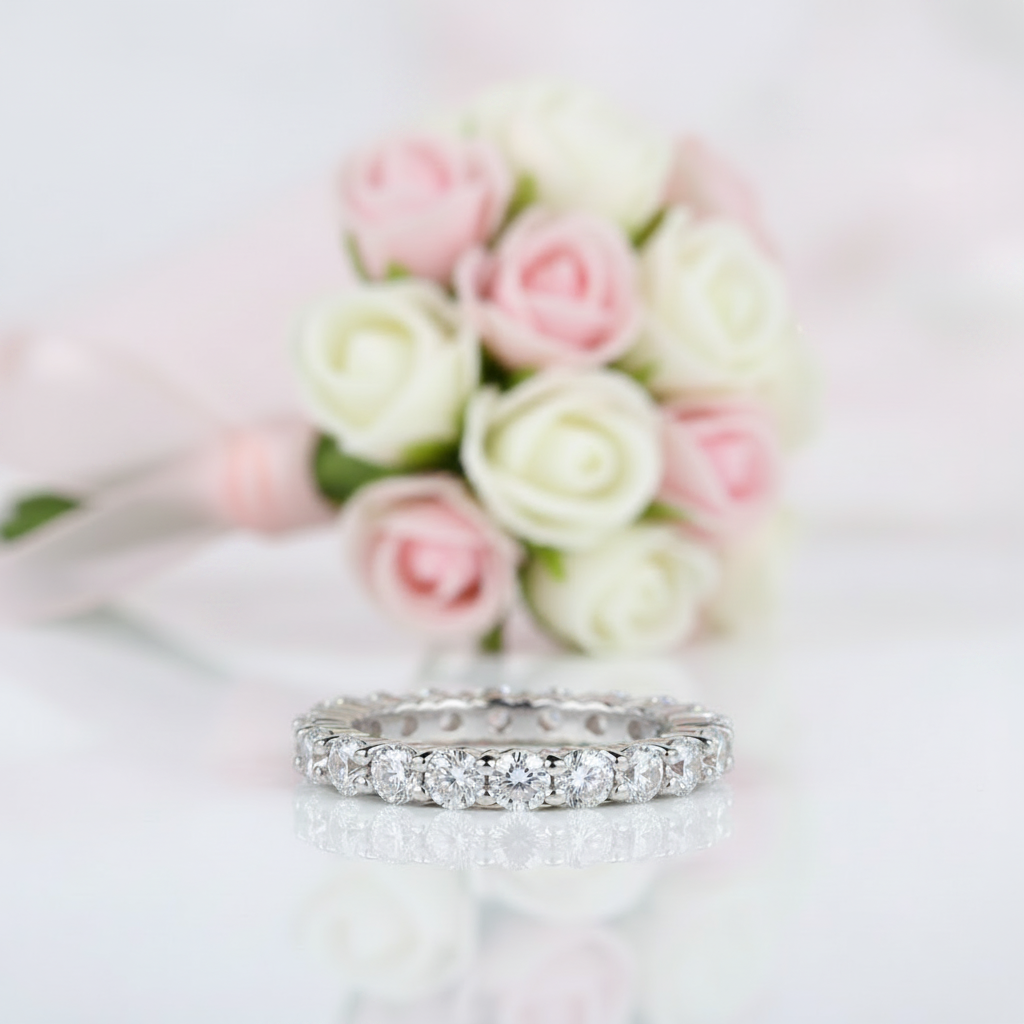 Round Cut Eternity Wedding Band-Black Diamonds New York