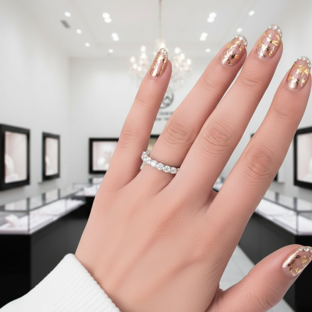 Round Cut Eternity Wedding Band-Black Diamonds New York