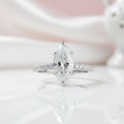 White Gold 1.5ct Marquise Cut Wedding Set-Black Diamonds New York