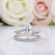 White Gold 1.5ct Marquise Cut Wedding Set-Black Diamonds New York