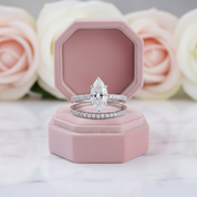 White Gold 1.5ct Marquise Cut Wedding Set-Black Diamonds New York