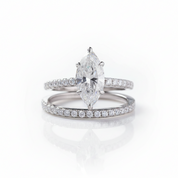 White Gold 1.5ct Marquise Cut Wedding Set-Black Diamonds New York
